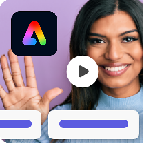 Adobe Express promotional video caption example